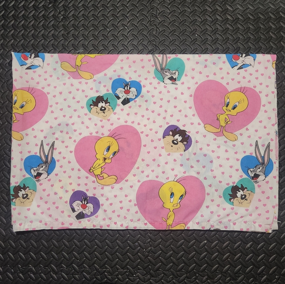 Vintage 1994 Looney Tunes Twin Flat Bed Sheet